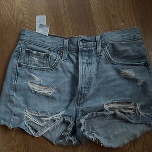 Levi Distressed Denim Women Shorts